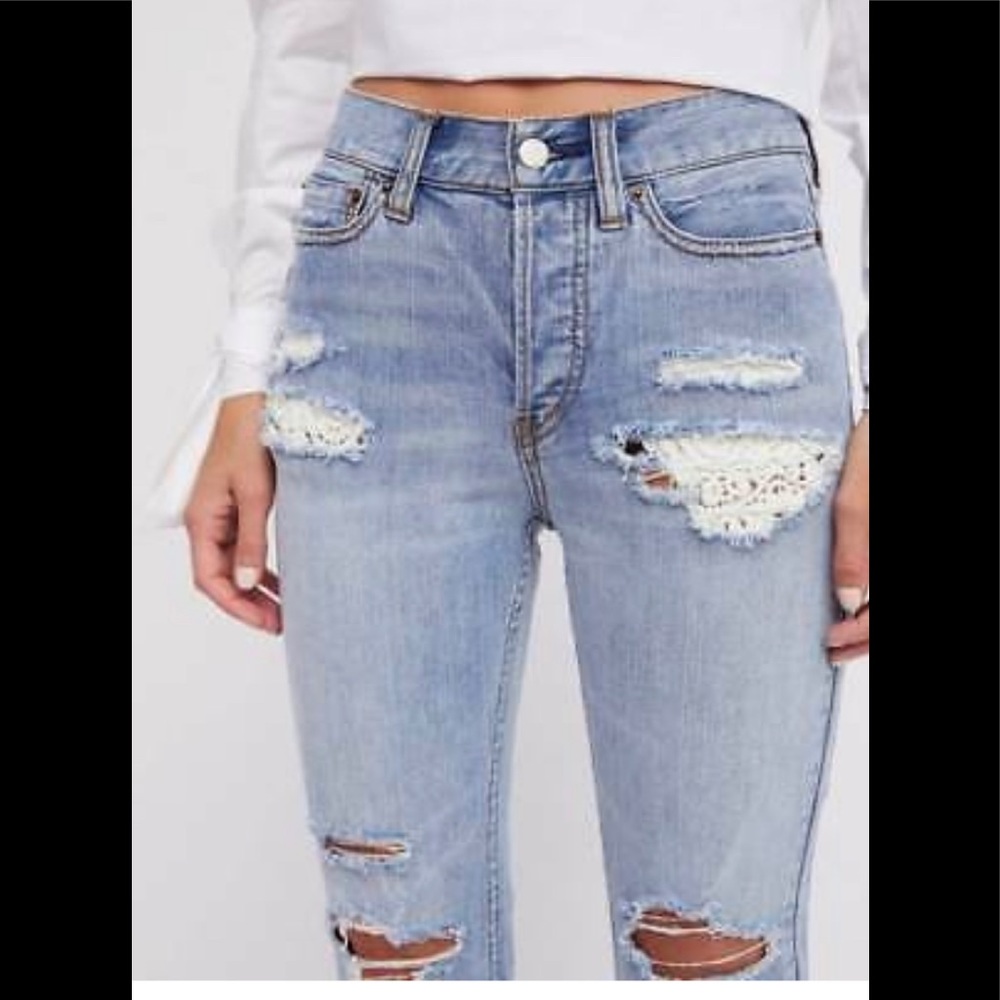 Highwaisted Free people Cropped Jeans - Picture 2 of 6